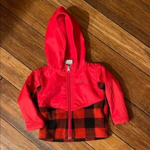 Columbia Red and Black Hooded Jacket